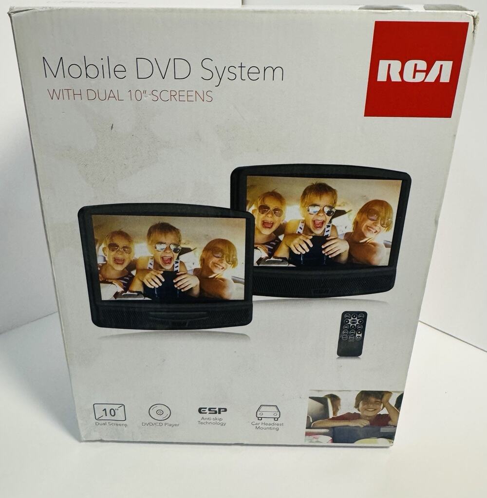 NOS RCA DRC79108 Dual 10” Portable Car DVD Entertainment System